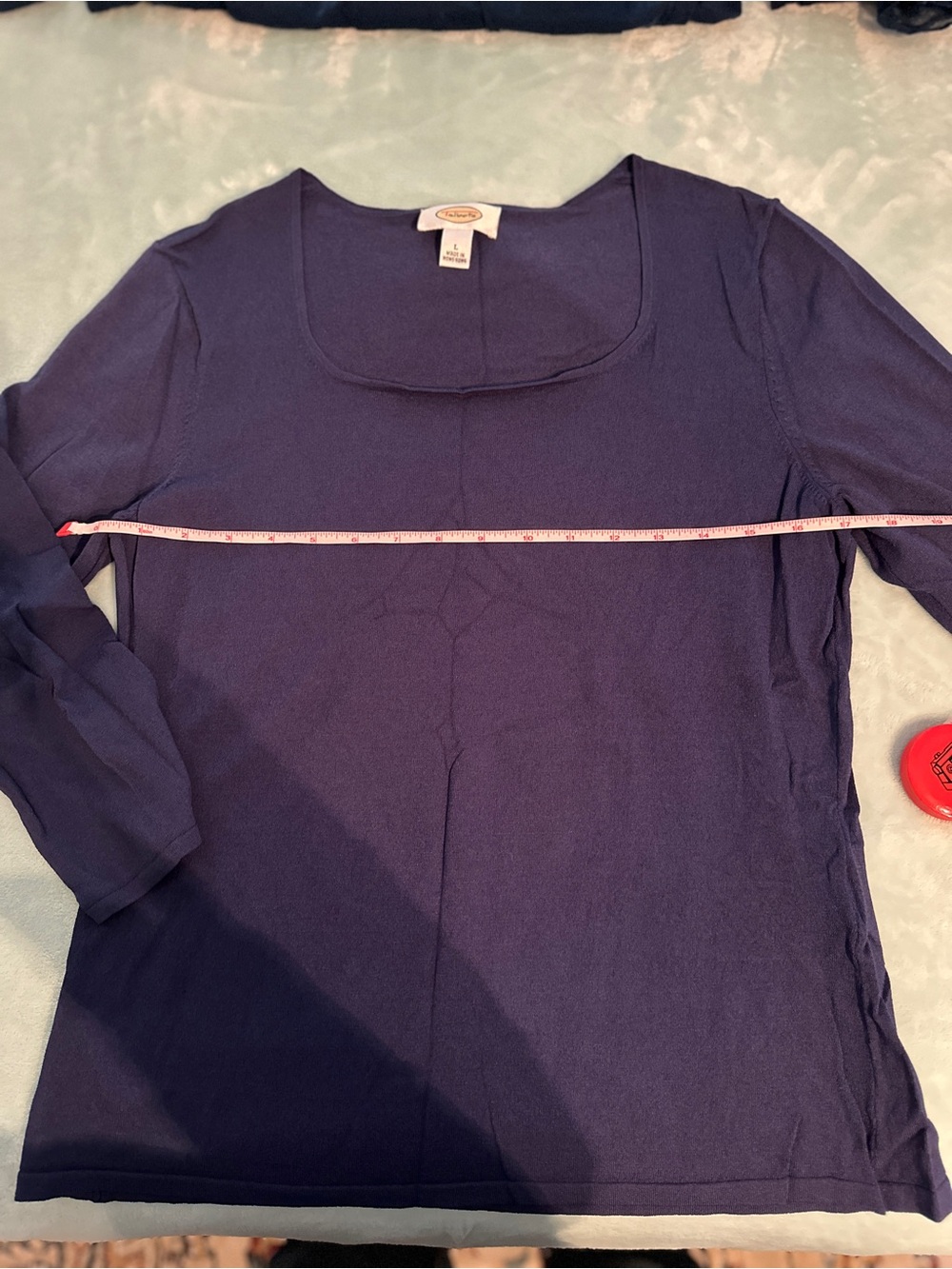 Talbots Deep Navy Scoop Neck 3/4 Sleeve Top
